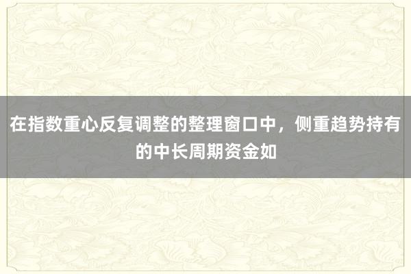 在指数重心反复调整的整理窗口中，侧重趋势持有的中长周期资金如