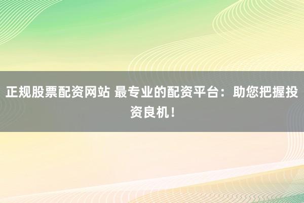 正规股票配资网站 最专业的配资平台：助您把握投资良机！